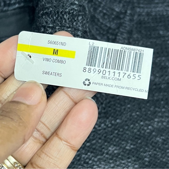 NWT - New Directions Cowl neck sleeveless poncho - Vino Combo - Size Medium - Picture 4 of 5